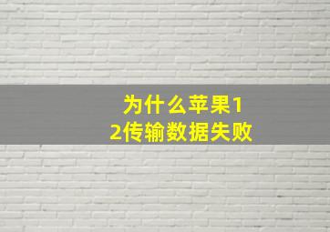 为什么苹果12传输数据失败