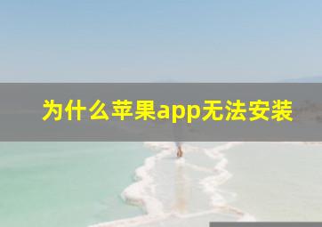 为什么苹果app无法安装