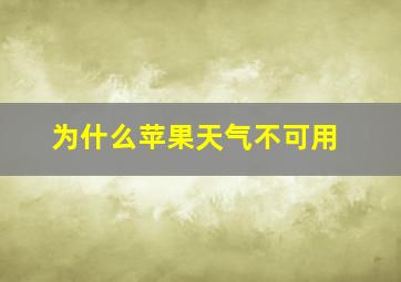 为什么苹果天气不可用