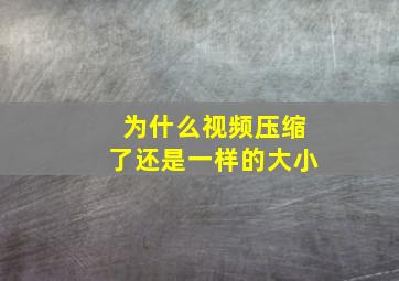 为什么视频压缩了还是一样的大小