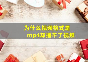 为什么视频格式是mp4却播不了视频