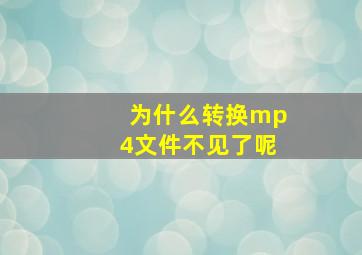 为什么转换mp4文件不见了呢