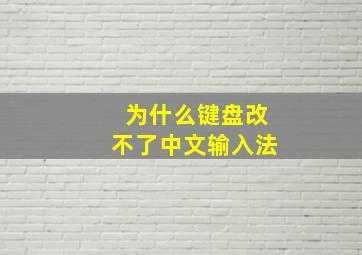 为什么键盘改不了中文输入法