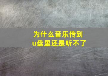 为什么音乐传到u盘里还是听不了