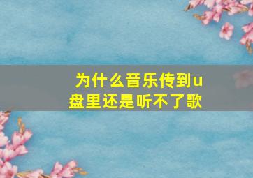 为什么音乐传到u盘里还是听不了歌