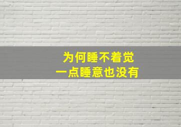 为何睡不着觉一点睡意也没有