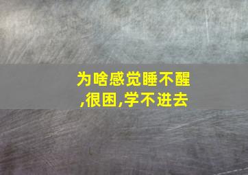 为啥感觉睡不醒,很困,学不进去