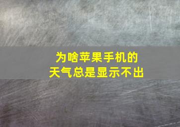 为啥苹果手机的天气总是显示不出