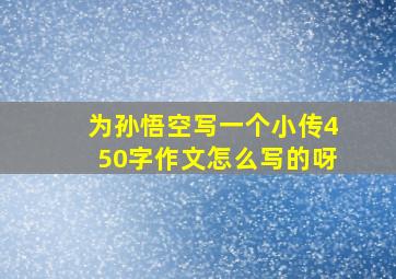 为孙悟空写一个小传450字作文怎么写的呀