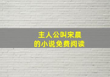 主人公叫宋晨的小说免费阅读