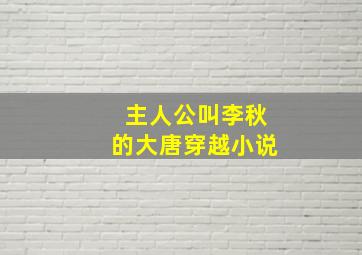 主人公叫李秋的大唐穿越小说