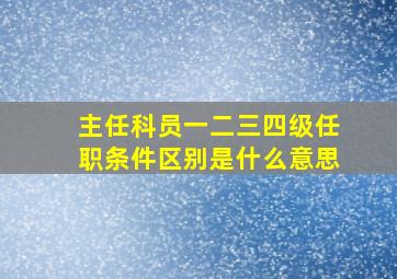 主任科员一二三四级任职条件区别是什么意思