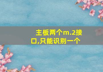 主板两个m.2接口,只能识别一个