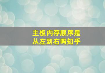 主板内存顺序是从左到右吗知乎