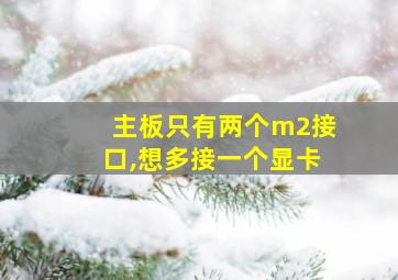 主板只有两个m2接口,想多接一个显卡