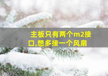 主板只有两个m2接口,想多接一个风扇