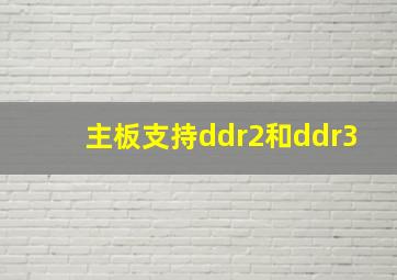 主板支持ddr2和ddr3