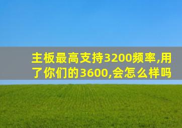 主板最高支持3200频率,用了你们的3600,会怎么样吗