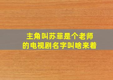 主角叫苏菲是个老师的电视剧名字叫啥来着