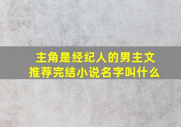 主角是经纪人的男主文推荐完结小说名字叫什么