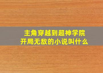 主角穿越到超神学院开局无敌的小说叫什么