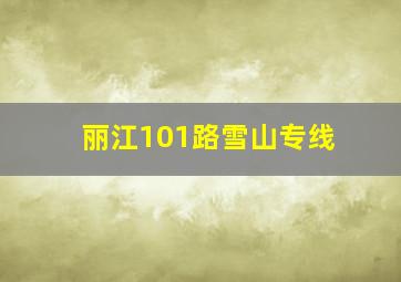 丽江101路雪山专线