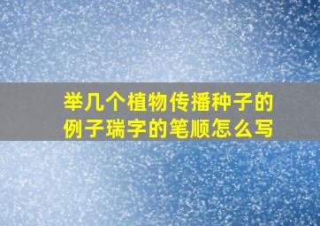 举几个植物传播种子的例子瑞字的笔顺怎么写