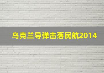 乌克兰导弹击落民航2014