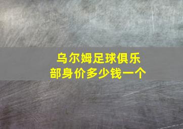 乌尔姆足球俱乐部身价多少钱一个