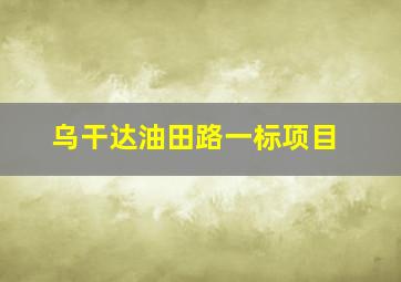 乌干达油田路一标项目