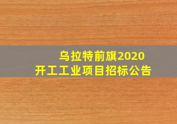 乌拉特前旗2020开工工业项目招标公告