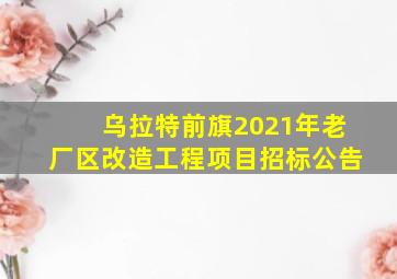 乌拉特前旗2021年老厂区改造工程项目招标公告