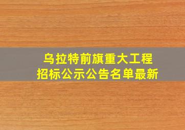 乌拉特前旗重大工程招标公示公告名单最新