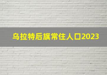 乌拉特后旗常住人口2023