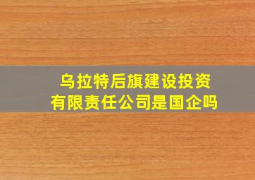 乌拉特后旗建设投资有限责任公司是国企吗