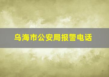 乌海市公安局报警电话