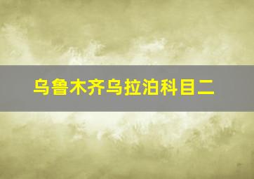 乌鲁木齐乌拉泊科目二