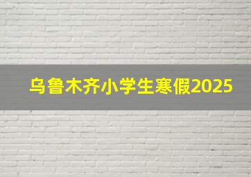 乌鲁木齐小学生寒假2025