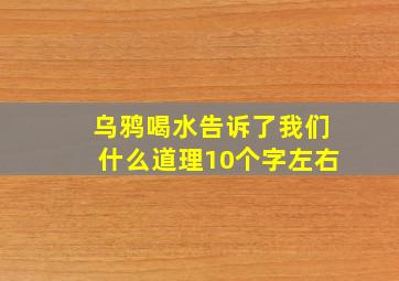 乌鸦喝水告诉了我们什么道理10个字左右