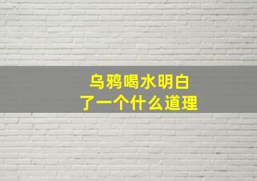 乌鸦喝水明白了一个什么道理