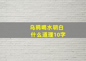 乌鸦喝水明白什么道理10字