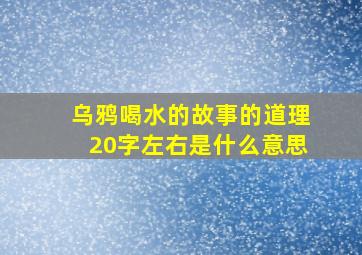 乌鸦喝水的故事的道理20字左右是什么意思