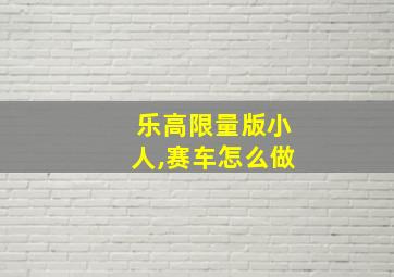 乐高限量版小人,赛车怎么做