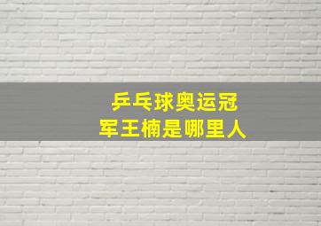 乒乓球奥运冠军王楠是哪里人