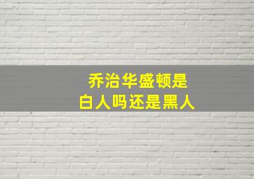 乔治华盛顿是白人吗还是黑人