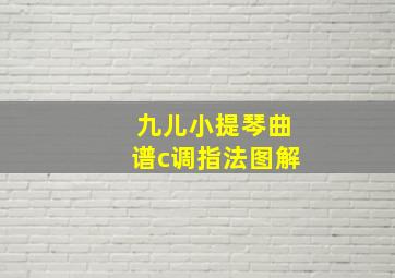 九儿小提琴曲谱c调指法图解