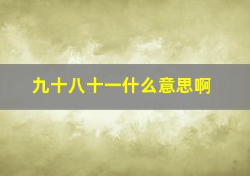 九十八十一什么意思啊