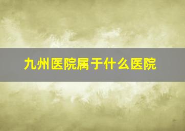 九州医院属于什么医院