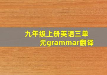 九年级上册英语三单元grammar翻译