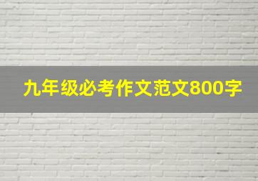 九年级必考作文范文800字